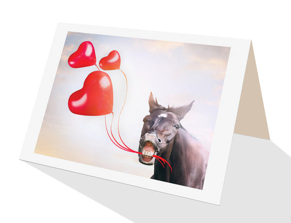 party horse with red heart balloons  from Cloud Publishing