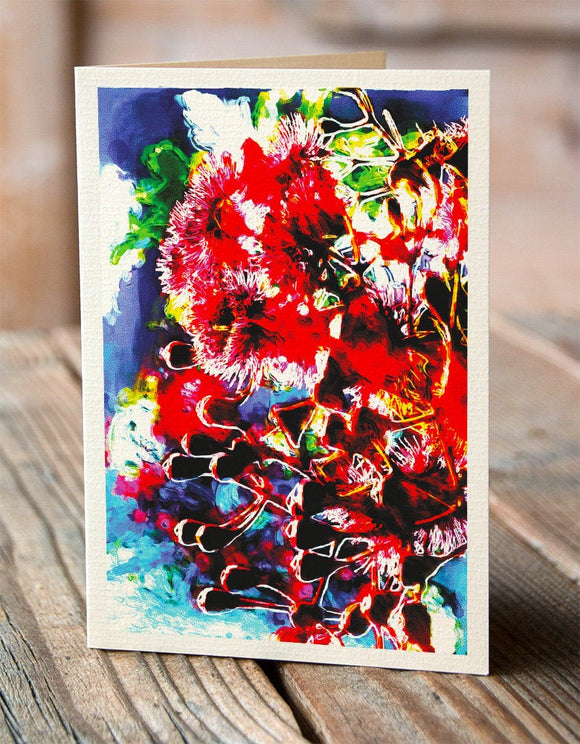 Australian red flowering gum greeting card from an original illustration from Cloud Publishing