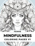 Femme Mindfulness Colouring In downloadable pdf eBook