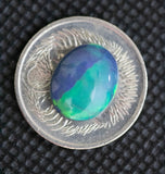 BLACK OPAL Green Blues Broad pattern flash 2.72cts Oval shape from Lightning Ridge