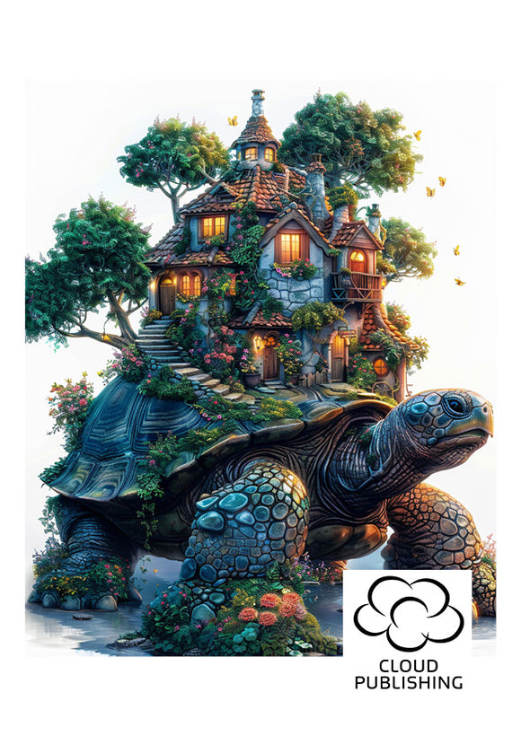 Turtle House Fantasy greeting card