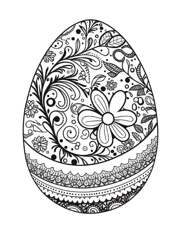 Mandala Easter Eggs Colouring in pages downloadable eBook