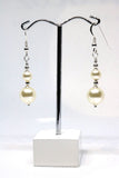 Swarovski® simulated crystal cream pearls 10mm and 6mm sterling silver earrings