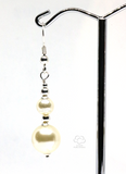  Swarovski® simulated crystal cream pearls 10mm and 6mm sterling silver earrings