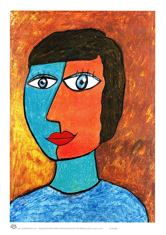 Stylised portrait of a woman by Australian artist Sally Pryor and published by Cloud Publishing