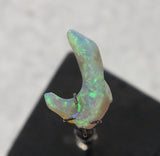 Australian Green dark opal freeform natural "J" shape specimen  2.77 cts.