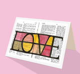 Love greeting card when you can't say the word by artist Sally Pryor and published by CLoud Publishing