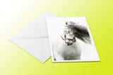 Baroque style running horse greeting card published by Cloud Publishing