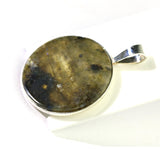 Labradorite gold and blue 30mm Sterling Silver Pendant necklace