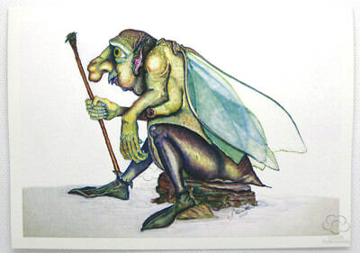 Beetle man resting with walking staff greeting card by Jon Howarth published by Cloud Publishing