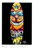 Smiling Surfboard Wall Art A4 unframed print by artist Matt Tanner