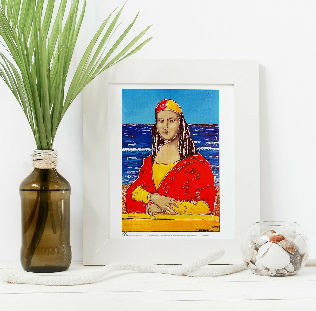 Mona Lisa surf life saver A4 sized unframed wall art – Cloud Publishing