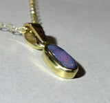 RED BLACK OPAL set in a 14K Gold Pendant Free Shipping & Tracking. Natural solid Black Opal from Lightning Ridge Australia