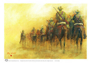 Australian Light Horse Mounted Column A4 unframed print by Peter Hill published by Cloud Publishing