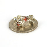 Garnet 3mm sterling silver stud earrings