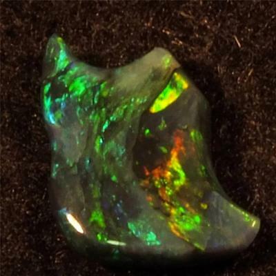 BLACK OPAL Red Green Gold abstract 