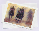 Australian Light Horsemen in battle charge greeting card by Australian artist Peter Hill and published by Cloud Publishing