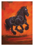Greeting card "Gypsy" the Clydesdale in full flight by artist PJ Hill and Cloud Publishing