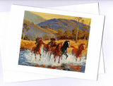 Brumby horse chase Snowy Mountains by artist Peter Hill