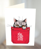 Cat in a pocket greeting card from Cloud Publishing