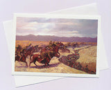 Australian Light Horsemen battle charge by Autstralian artist Peter Hill on a greeting card published by Cloud Publishing