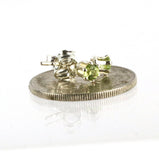 Peridot gemstone 3mm sterling silver stud earrings