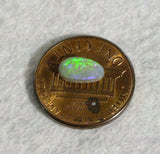 Dark Opal crystal Green with hint of mauve 0.85ct freeform oval Opal 8.43mm x 5mm x 3.1mm from Lightning Ridge