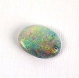 Lightning Ridge Crystal Opal red green blue 0.74ct cabochon oval gemstone from Australia