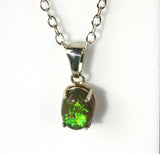 Green black opal crystal Sterling Silver Pendant and Chain from Cloud Gift Store Australia