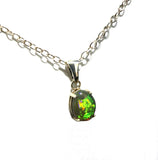 Green black opal crystal Sterling Silver Pendant and Chain from Cloud Gift Store Australia