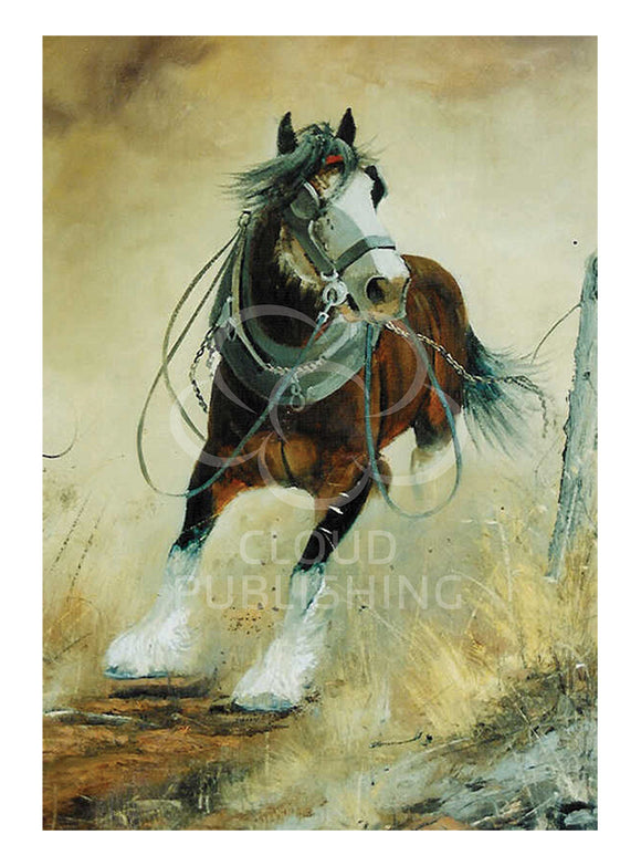 Horse greeting card of a Clydesdale horse titled 
