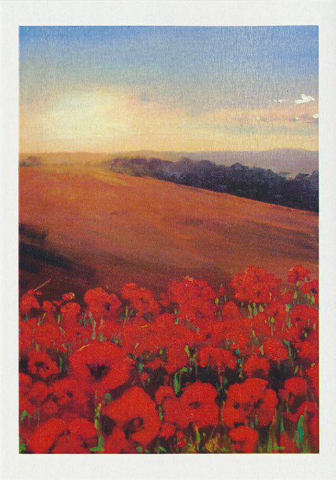 Sun rising over the Oppy Fields of Flanders by Australian artist Peter Hill and published by Cloud Publishing