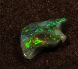 BLACK OPAL Red Green Gold abstract "Swallow"  art stone One of a Kind 1carat