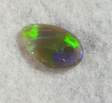 DARK OPAL Green Mauve Blocky pattern flash 0.51ct teardrop Australian opal