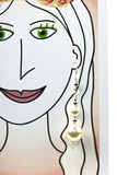 Jewellery earring gift on a greeting card with Sterling silver and Swarovski crystal pearls from Cloud Publishing