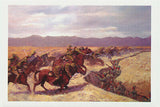 Australian Light Horsemen battle charge by Autstralian artist Peter Hill on a greeting card published by Cloud Publishing