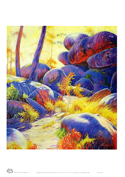 Cathedral Rocks National PArk landscape painting by Australian artist Sima Kokaev and published by Cloud Publishing as an A4 unframed print