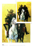 Military Wall Art A4 unframed print Australian Light Horsemen man on a grey 