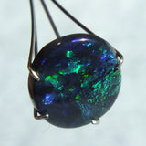 Green blue black opal oval cabochon 2.66cts from Lightning Ridge