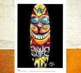 Smiling Surfboard Wall Art A4 unframed print by artist Matt Tanner