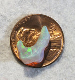 Australian Green dark opal freeform natural "J" shape specimen  2.77 cts.