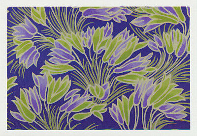 Lime green and purple crocus flower patterns by Australian artist Nancy Soultanian and published by Cloud Publishing
